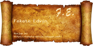 Fekete Edvin névjegykártya
