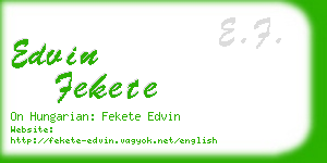 edvin fekete business card